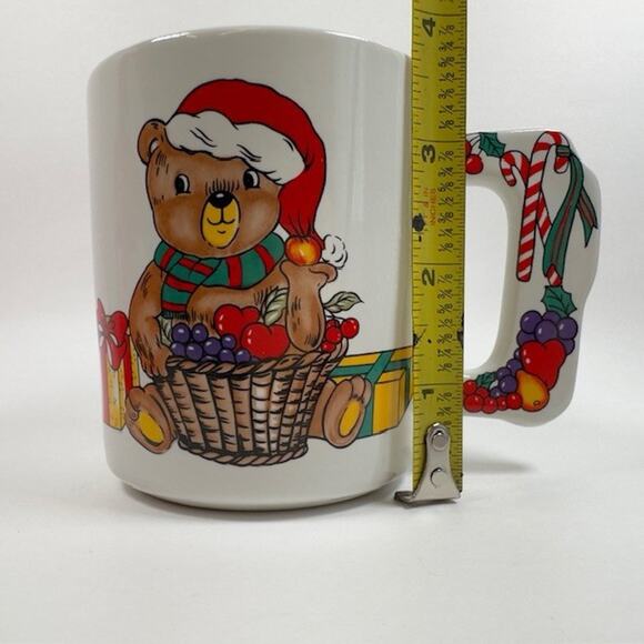 Toscany Collection Teddy Bear in Santa Hat Christmas Mug/Cup Stoneware 1980s VTG - Picture 9 of 16